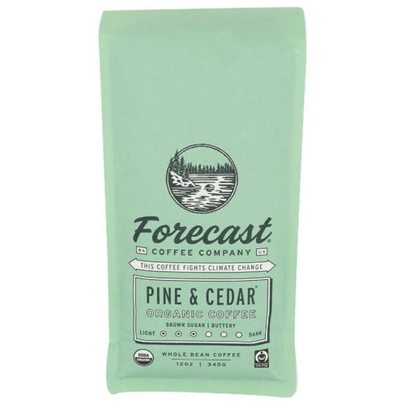 Forecast Coffee Whole Bean Pine Cedar 12 oz (Pack of 6)