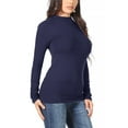 thumbnail image 2 of Women's Casual Solid Mock Neck Long Sleeve T-Shirt Top, 2 of 5