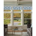 thumbnail image 2 of Blue White Coral Curtain Valance for Windows/Living Room/Kitchen/Bathroom/Café, Short Rod Pocket Tier Curtain Window Treatment Panel Summer Beach Coastal Ocean Stripes Topper Curtain 42''x18'', 2 of 6