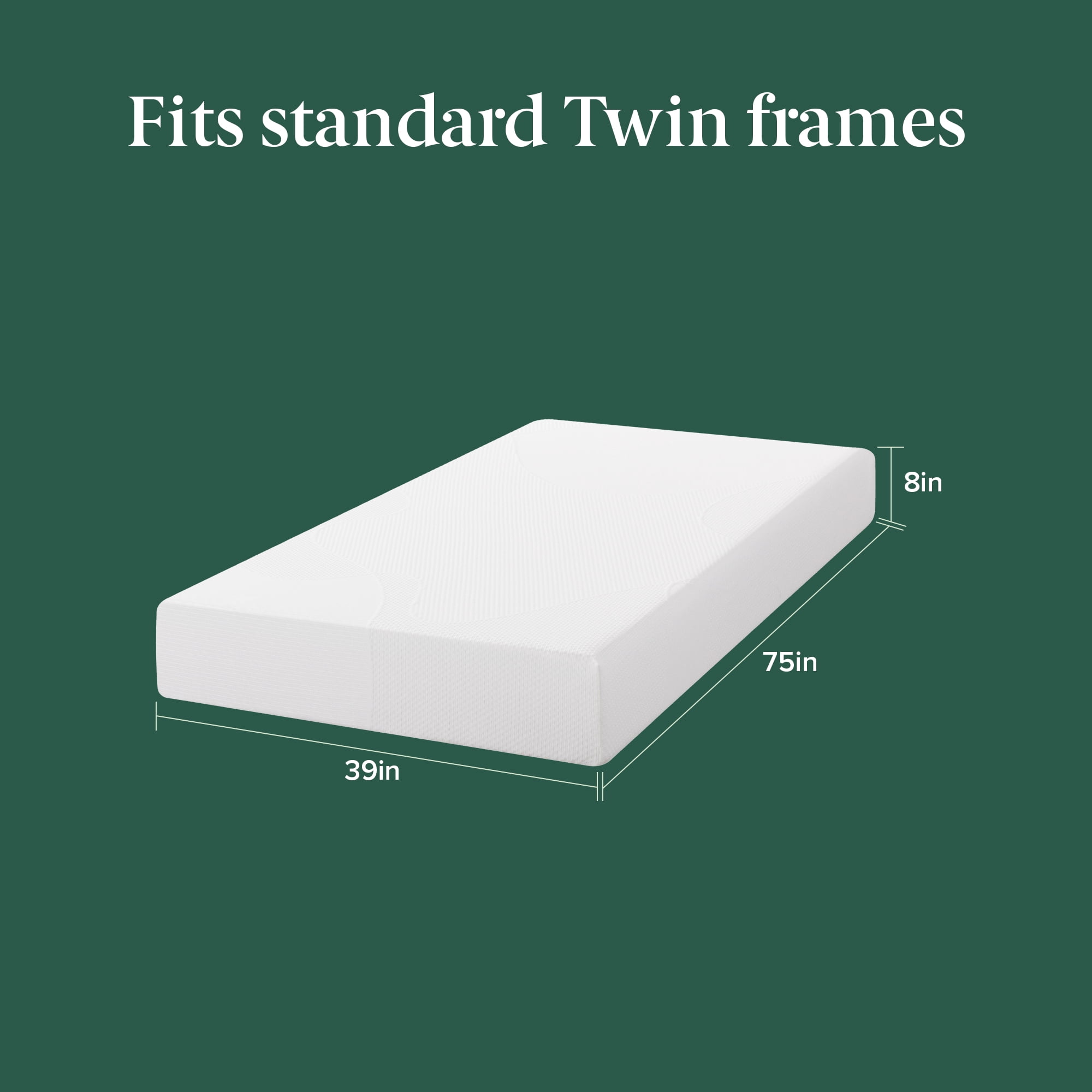 Zinus Spa Sensations 8" Twin Memory Foam Mattress in a Box with Green Tea Infusions and Pressure Relief