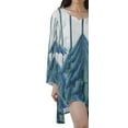 thumbnail image 3 of Moomaya Long Sleeve Shirt Women Printed Plus Size Dresses Rayon Short Tunic Tops, 3 of 6