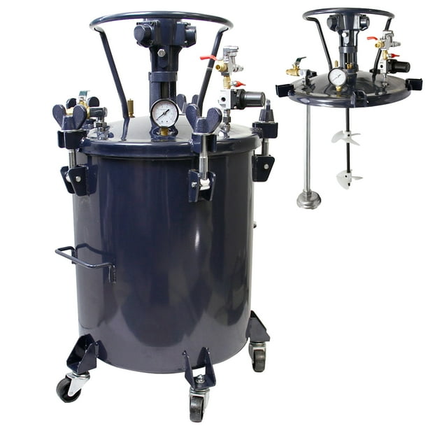 10 Gallon PRESSURE FEED PAINT POT TANK Spray Gun Sprayer Regulator Air