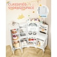 thumbnail image 6 of Pirecart Wooden Corner Play Kitchen, Kids Play Kitchen with Blackboard and 6Pcs Cooking Accessories, Toddler Play Kitchen Set with Realistic Sound & Light, White, 6 of 9