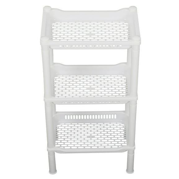 Masteelf  3 -Tier Bathroom Shelf over The Toilet Organizer Toiletries Spice Rack with Jars White