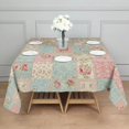thumbnail image 3 of Pioneer Flower Floral Print Pattern Square Tablecloth, Waterproof Wipeable Spillproof Washable Table Cover for Home Kitchen Party Decor, 42"x42", 3 of 6