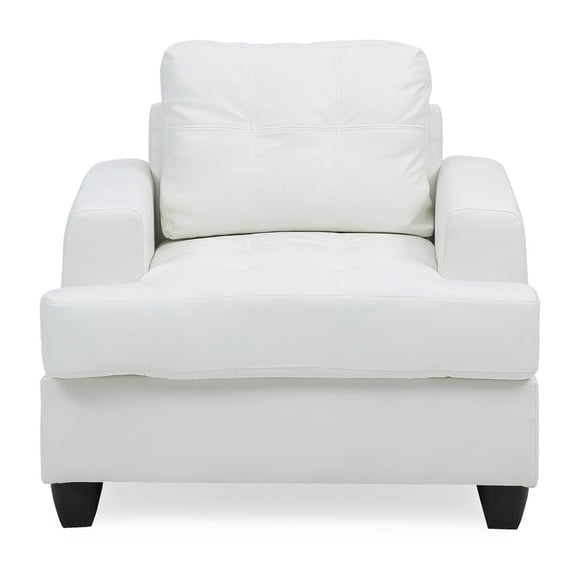 Passion Furniture Sandridge White Upholstered Accent Chair