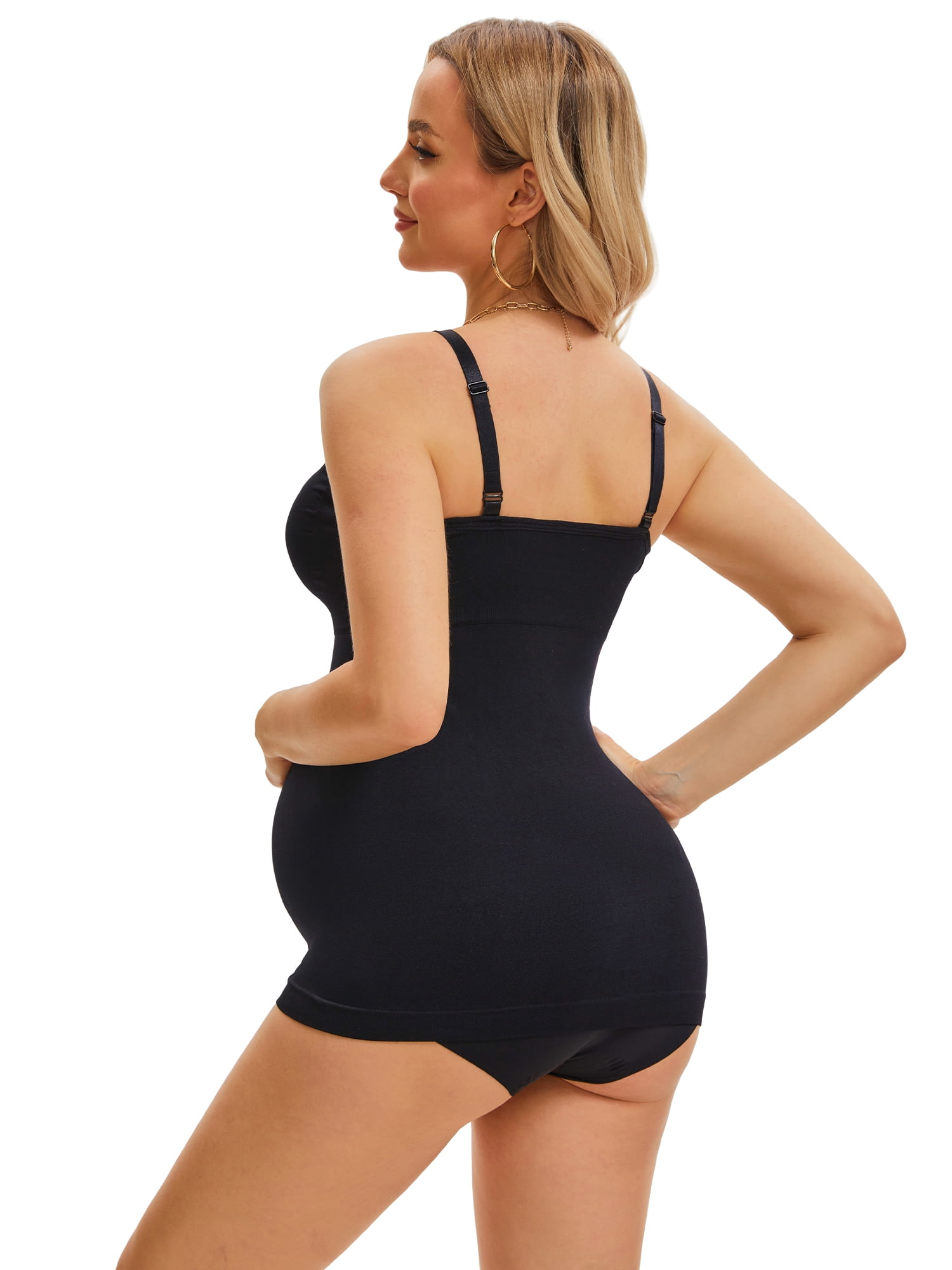 DARING DIVA Women's Adjustable Straps V Neck Built-In Bra Vest Small Black