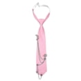 thumbnail image 6 of HOWPAY Womens Tie Unisex Pre-Tied Adjustable Necktie with Sparkly Chain Accessories Solid Color Necktie for Uniform School Accessory Pink, 6 of 6