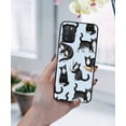 thumbnail image 5 of WIRESTER Shockproof Soft Rubber Cover Case for Samsung Galaxy A03S 4G LTE (Not 5G) 6.5" 2021, Black White Tuxedo Cat Playful Postures On Pale Aqua Background, 5 of 5