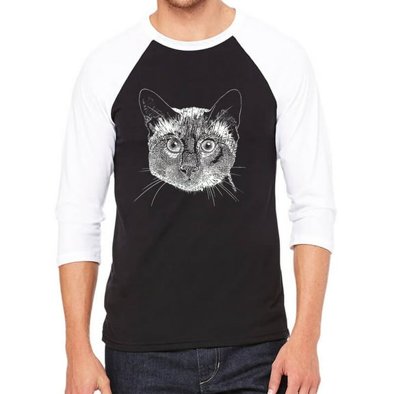 Men's Raglan Baseball Word Art T-shirt - Siamese Cat
