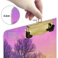 thumbnail image 4 of FMSHPON Winter LandscapeForest Trees Sunrise Clipboard Hardboard Wood Nursing Clip Board and Pull for Standard A4 Letter 13x9 inches, 4 of 7