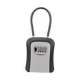 thumbnail image 5 of figatia Box Key Security Box with 4 Digit Combination Steel Cable Shackle Weatherproof Portable for Door Knob or Car Durable Grey, 5 of 8
