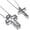 B-Black CZ, variant on DVEATR Matching Cross Couple Crosses Necklace with Diamond Cut CZ Always Be with You Silver Faith Crosses Set Necklace for Mother Family Sisters Friends Relationship