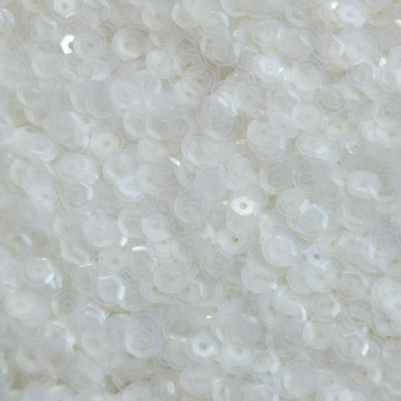 Crystal White Cup Sequins 5mm Semi Frost Rainbow Made in USA
