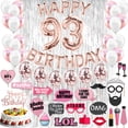 thumbnail image 4 of 93rd Birthday Decoration Rose Gold with Silver Curtain, 93 Party Supplies, 93rd Sash, 93 Cake Topper, 93rd Photo Props, Confetti Balloons, 4 of 4