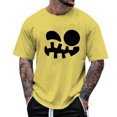 thumbnail image 1 of VBARHMQRT Fishnet Shirt Men's Print Theme T Shirt Printed Solid Color Short Sleeve Top Yellow, 1 of 4