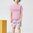 thumbnail image 6 of TOWED22 Toddler Girl Summer Outfits 2pcs Clothing Sets Crew Neck Short Sleeve Top Tee + Shorts Sets Cute Clothes(Pink,3-4 Y), 6 of 6
