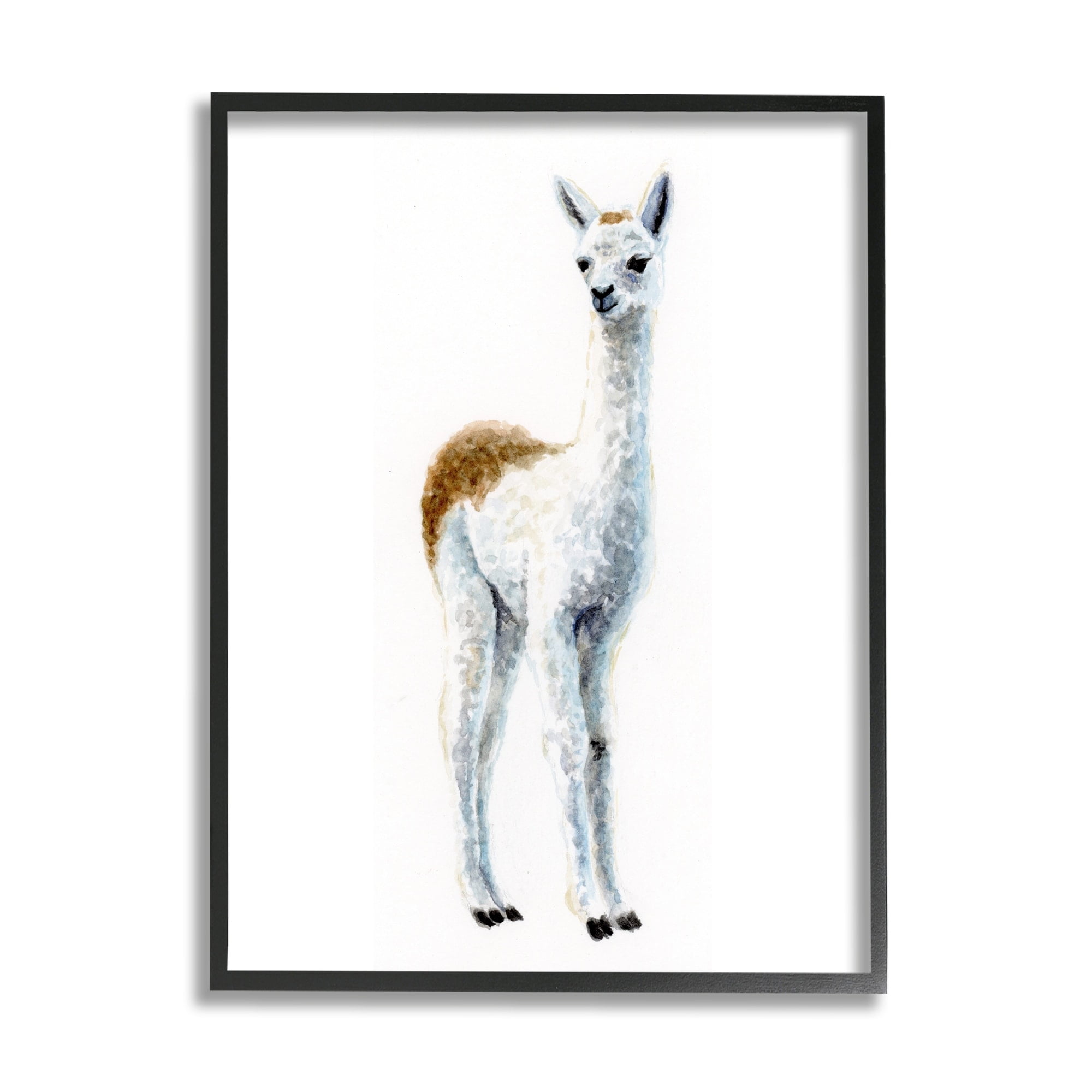 Stupell Industries Alpaca Animal Watercolor Portrait Children's Nursery Wildlife, 16 x 20,Design by Fox Hollow Studios