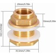 thumbnail image 2 of UYUYong 2 Pieces DN20 3/4 Brass Water Tank Water Pipe Fitting Adapter Faucet Rain Bucket Socket Brass Tank Socket for Faucet Rain Bucket Water Tank, 2 of 5