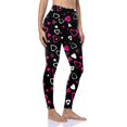 thumbnail image 6 of Goindgs Women's Leggings Elastic Waist Athletic Floral Printed High Waist Stretch Tight Running Sports Yoga Pants Pink S, 6 of 8