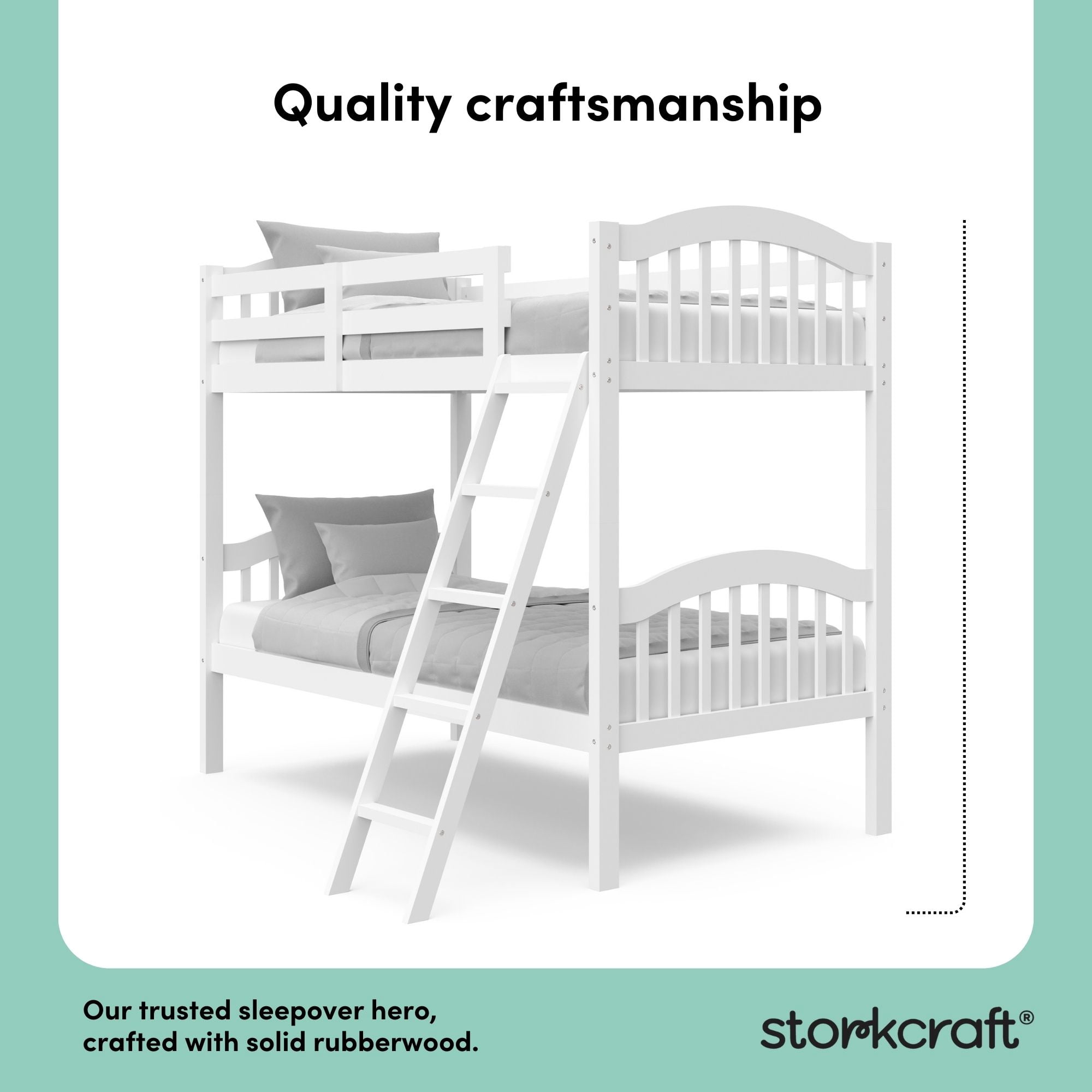 Storkcraft Long Horn Twin over Twin Bunk Bed, White
