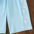 thumbnail image 6 of Karoyedx Girls' Pant Sets Teen Girl Clothes Bow Graphic Short Sleeve T-Shirt Top+Wide Leg Pants 2 Piece Outfit Set Blue Size,2-3 Years, 6 of 8
