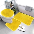 thumbnail image 2 of Yellow Bathroom Rug Set, U Shaped toilet Rug, Washable Non Slip Bath Mats, Solid Color 3-Piece Bathroom Mat Set, Shower Floor Mat & toilet Seat Cover, Ideal for Bathroom, Tub,, 2 of 6
