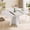 White, variant on Laisnet 47" Round Dining Table for 6, Modern Wooden Dinner Table for Kitchen Living Room, Black