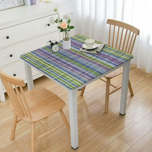 HAOXIT Spring Vinyl Tablecloth with Flannel Backing, Square d Flannel Backed Vinyl Tablecloth 36*36