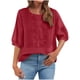 thumbnail image 3 of TaTaai Women's Casual Top / Vintage Embroidered Round Neck Short Sleeve Shirt / Loose Fit Cotton Linen Blend T-Shirt Gift, 3 of 6