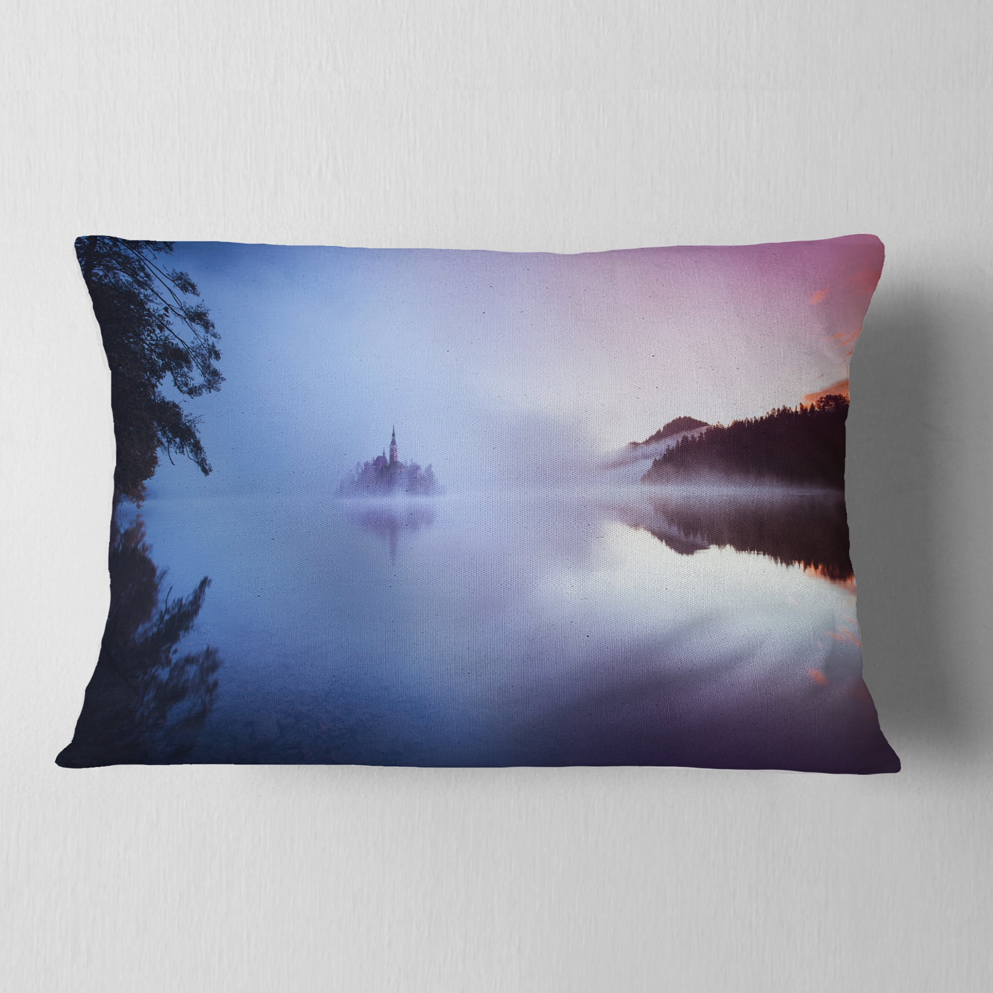 Designart 12" x 20" Multi-color Polyester Throw Pillow