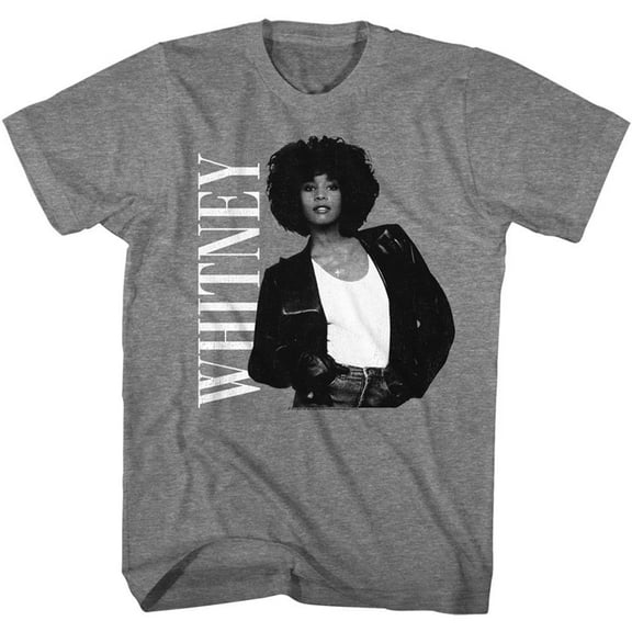 Whitney Houston Attitude Graphite Heather Adult T-Shirt 4Xl