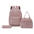 thumbnail image 2 of GPOECD Stylish and Functional Corduroy 3 Piece School Backpack Set for Students Including Shoulder Tote Bag School Backpack Pink,One Size, 2 of 3