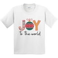 thumbnail image 3 of Inktastic Festive Joy to the World Christmas Ornament Design Youth T-Shirt, 3 of 5