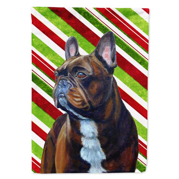 Carolines Treasures LH9250-FLAG-PARENT French Bulldog Candy Cane Holiday Christmas  Flag  multicolor