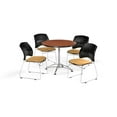 thumbnail image 5 of OFM Multi-Use Break Room Package, 36" Round Table with Stars Stack Chairs, Cherry Finish with Chrome-Plated Steel Base and Plum Seats (PKG-BRK-167), 5 of 5
