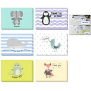 iPobie 48 Pcs Thank You Cards Greeting Cards Envelopes Woodland Cartoon Animals Designs Suitable for Kids All Occasions