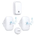 thumbnail image 1 of Cerhot Timbre inalámbrico autoalimentado con enchufe estadounidense, sin batería, distancia de 100 m, 38 canciones, botón de timbre para puerta, timbre para exteriores, inalámbrico, resistente al agua, 1 of 5