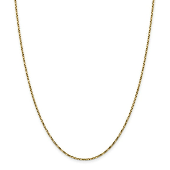 Real 14kt Yellow Gold 1.5mm Semi-Solid Round Box Chain; 20 inch; Lobster Clasp; for Adults and Teens; for Women and Men