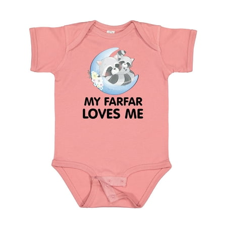 

Inktastic Raccoon My Farfar Loves Me Gift Baby Boy or Baby Girl Bodysuit