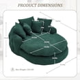 thumbnail image 2 of AENKYO Oversized Chenille Bean Bag Sofa with 5 Pillows, Oval Lazy Floor Sofa with Wraparound Backrest for Adults-Green, 2 of 7
