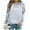 Grey, variant on Women's Letter Printed Casual Long Sleeved Pullover Round Neck Hooded Sweatshirt Journey Sweatshirts for Women Lined Sweatshirt Women Baseball Hoodies Women Half Zip Sweatshirt Women Athletic Jacket