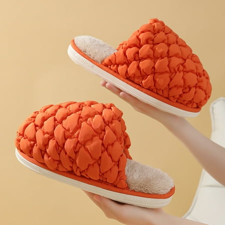 

Gubotare Slippers For Women Women s Fuzzy Slippers Cross Band Soft Plush Cozy House Shoes Furry Open Toe Indoor or Outdoor Slip on Warm Breathable Anti-skid Sole Red 6