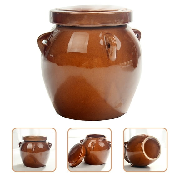 SEWOART Coffee Ceramic Honey Jar Traditional Sealing for Home Storage
