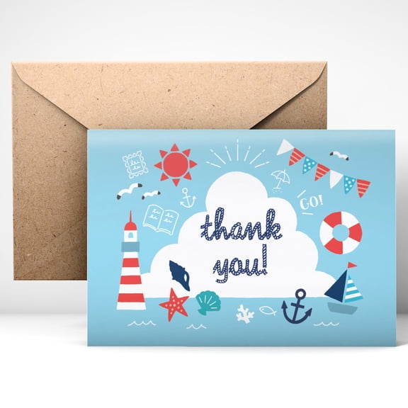 Thank You Cards (24pcs), Includes Blank Cards & Envelopes with Stickers, 4 x 6", Seasonal design (model#4) perfect for any occasion