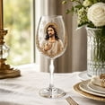 thumbnail image 2 of Christmas Nativity Scene Theme Wine Glass Collection, Christmas Wine Glass with HD Vibrant Color Printed Holiday Goblet with Snowflake Decor for Wines Cocktails Holy Family Holiday Party Table Decor, 2 of 5