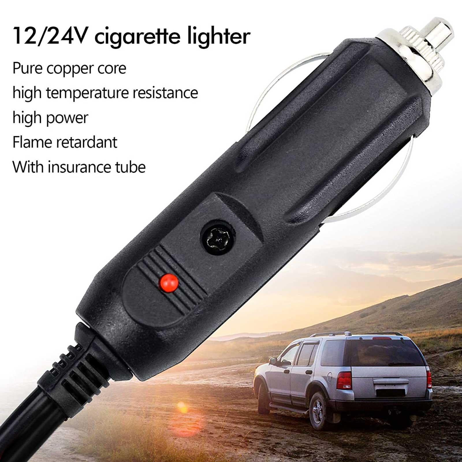 12V Fused Cigarette/Cigar Lighter Power Plug Connector Van, Motor For Car  O8Z5 