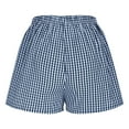 thumbnail image 5 of Oalirro Women's Linen Shorts High Waist Summer Casual Comfortable Wide Leg Retro Checkered Shorts for Ladies, 5 of 6