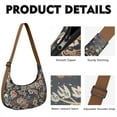 thumbnail image 2 of Nylon Crescent Bag for Women Men Trendy, Floral Medium Crossbody Dumpling Bags with Adjustable Strap Lightweight Travel Shoulder Tote Half Moon Hobo Bag, 2 of 5