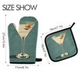 thumbnail image 2 of Yayeee Oven Mitts and Pot Holder Set of 2 Heat Resistant Kitchen Gloves Baking Hot Pad, Beige Martini, 2 of 5